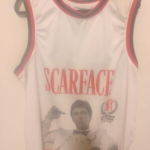 Police White Tank Top with Red Accents